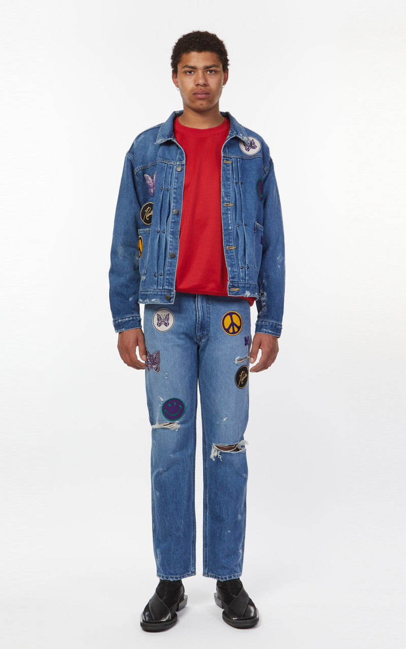 Needles Assorted Patches Straight Jean Indigo