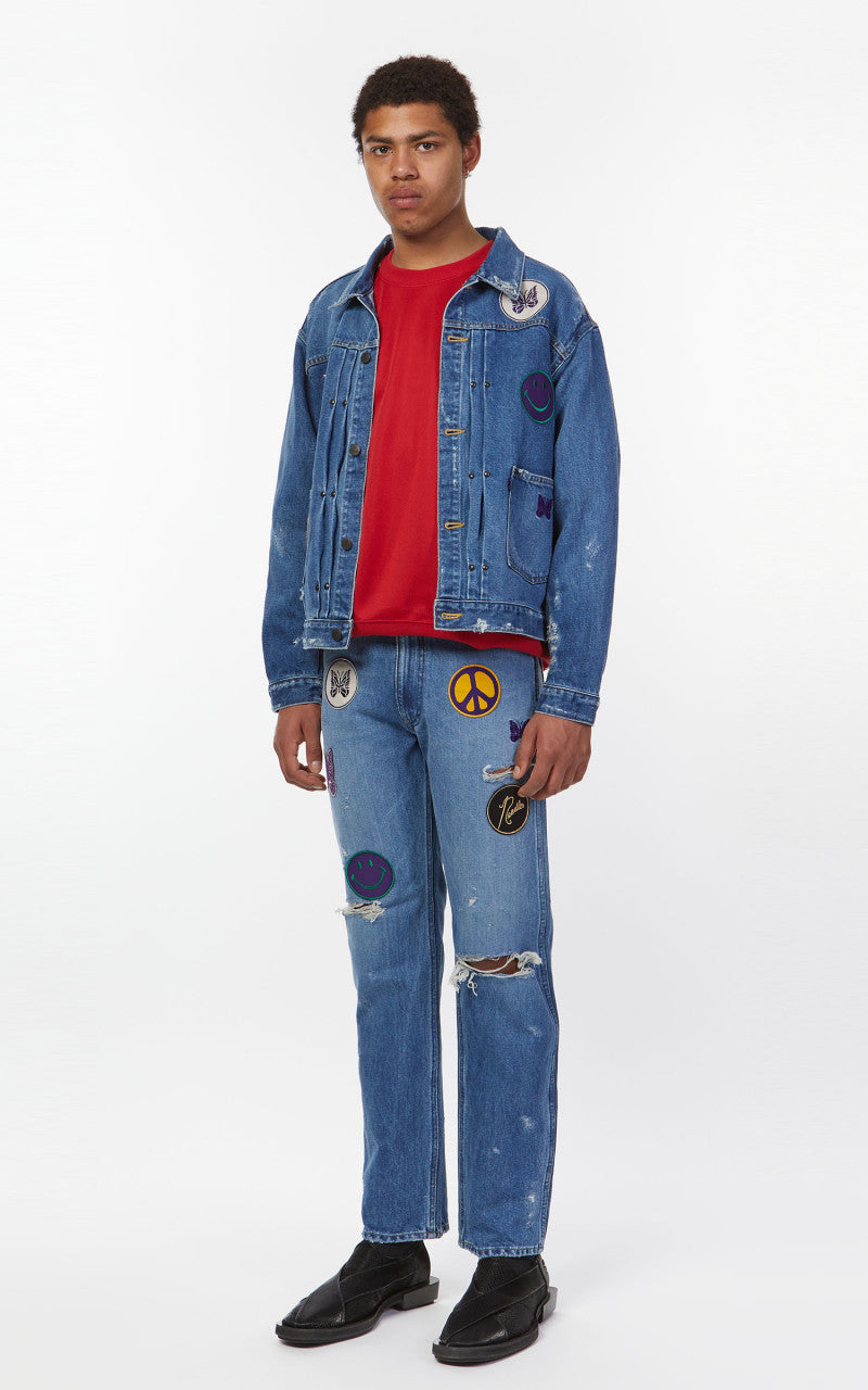 Needles Assorted Patches Straight Jean Indigo