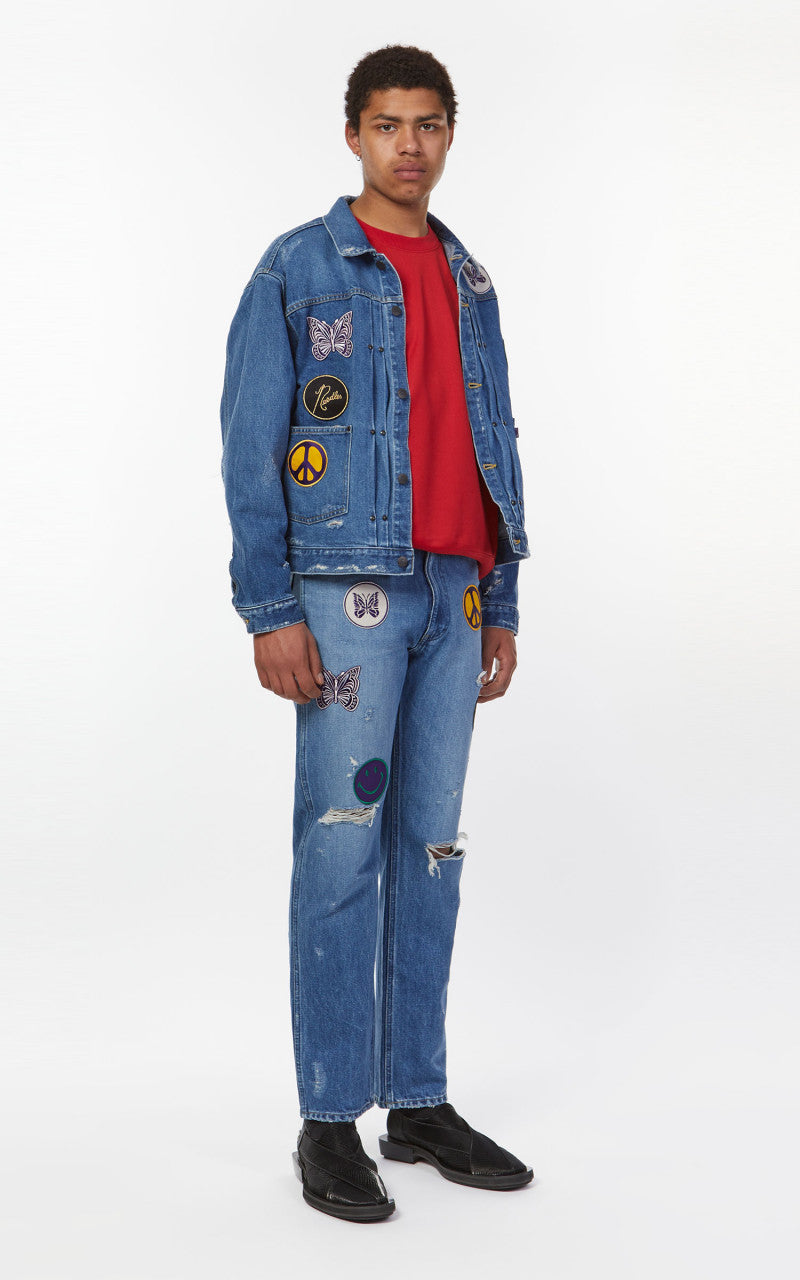 Needles Assorted Patches Straight Jean Indigo