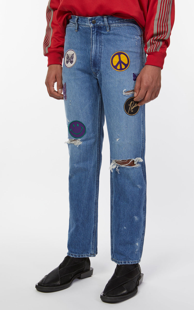 Needles Assorted Patches Straight Jean Indigo