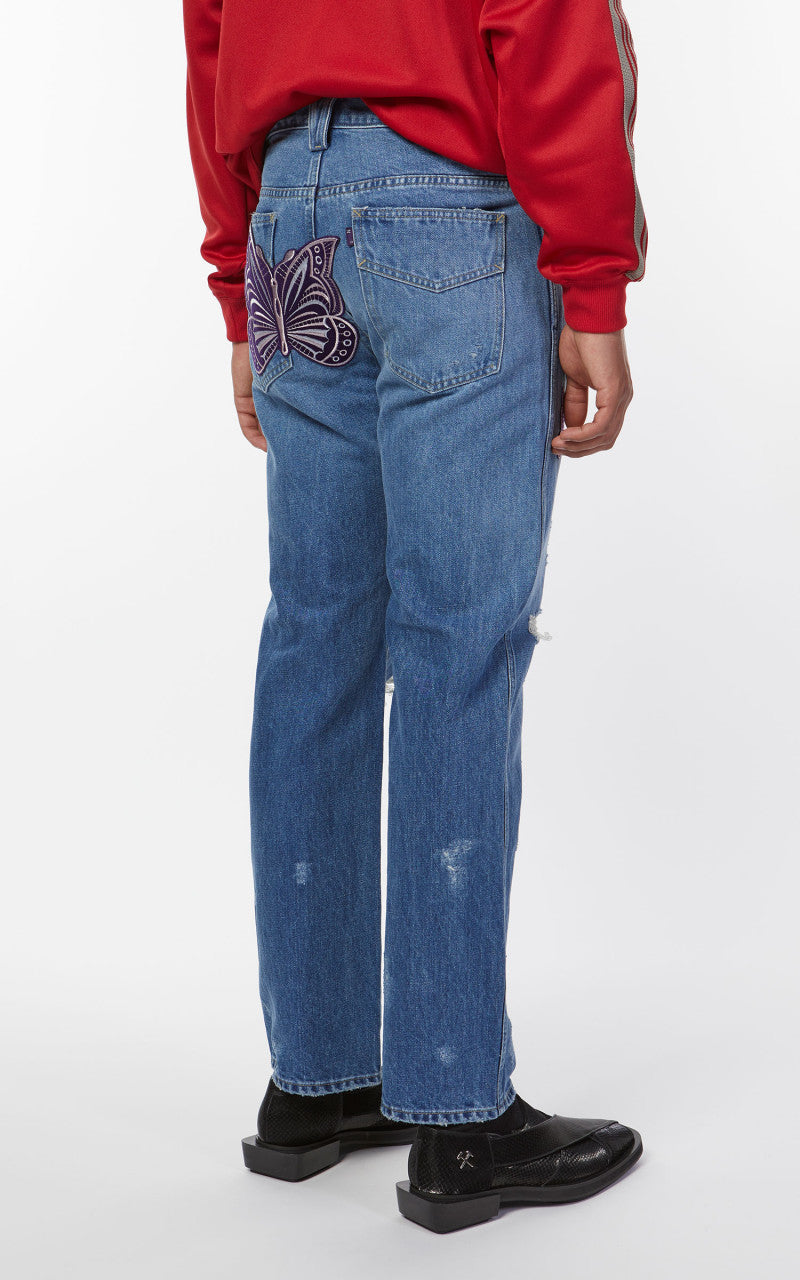 Needles Assorted Patches Straight Jean Indigo