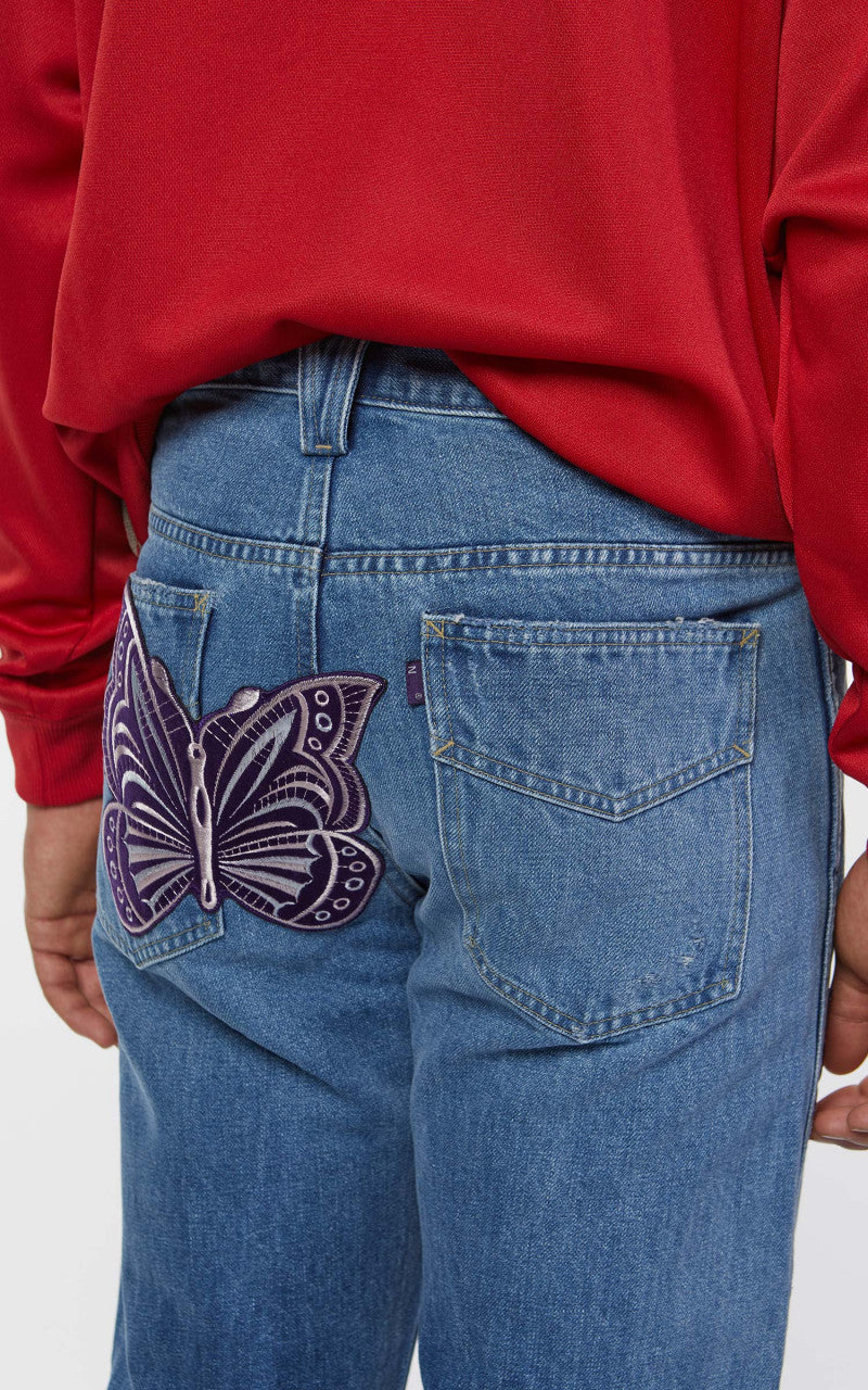 Needles Assorted Patches Straight Jean Indigo