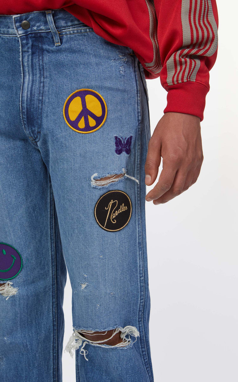 Needles Assorted Patches Straight Jean Indigo