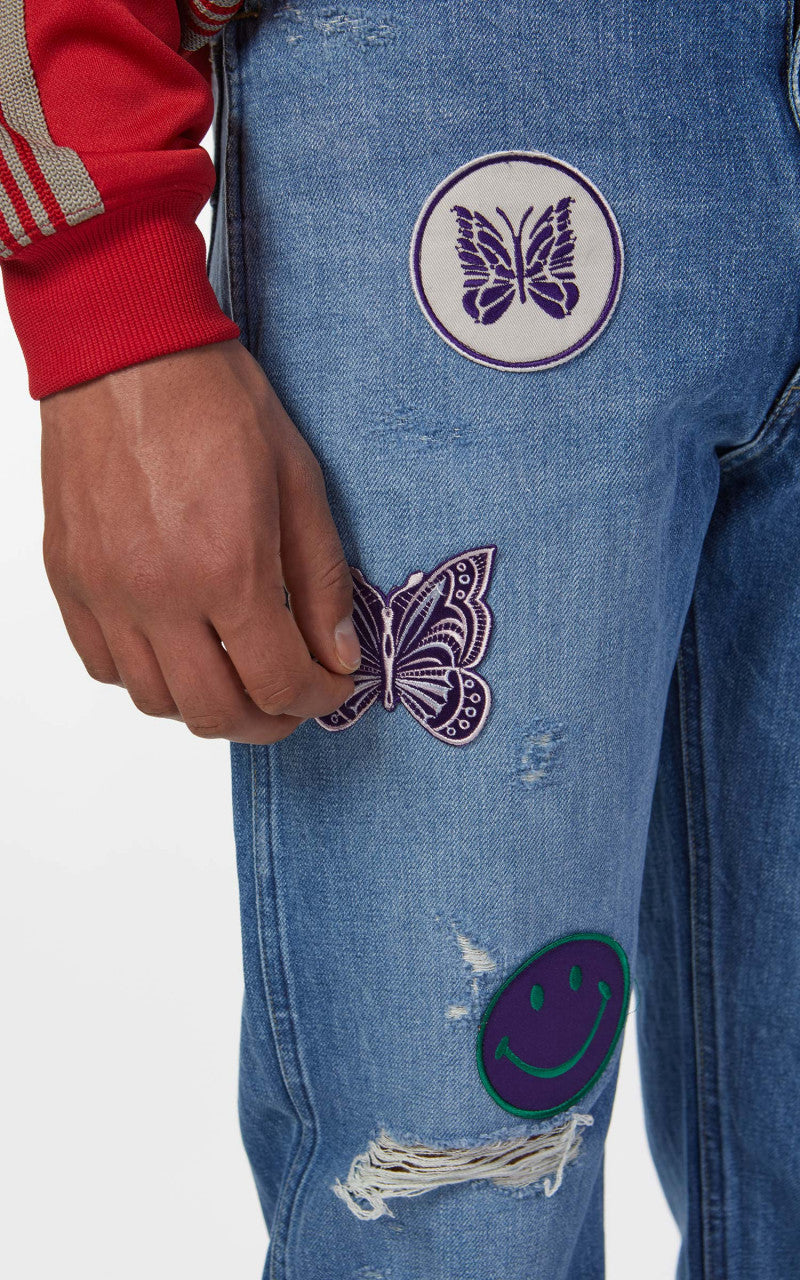 Needles Assorted Patches Straight Jean Indigo