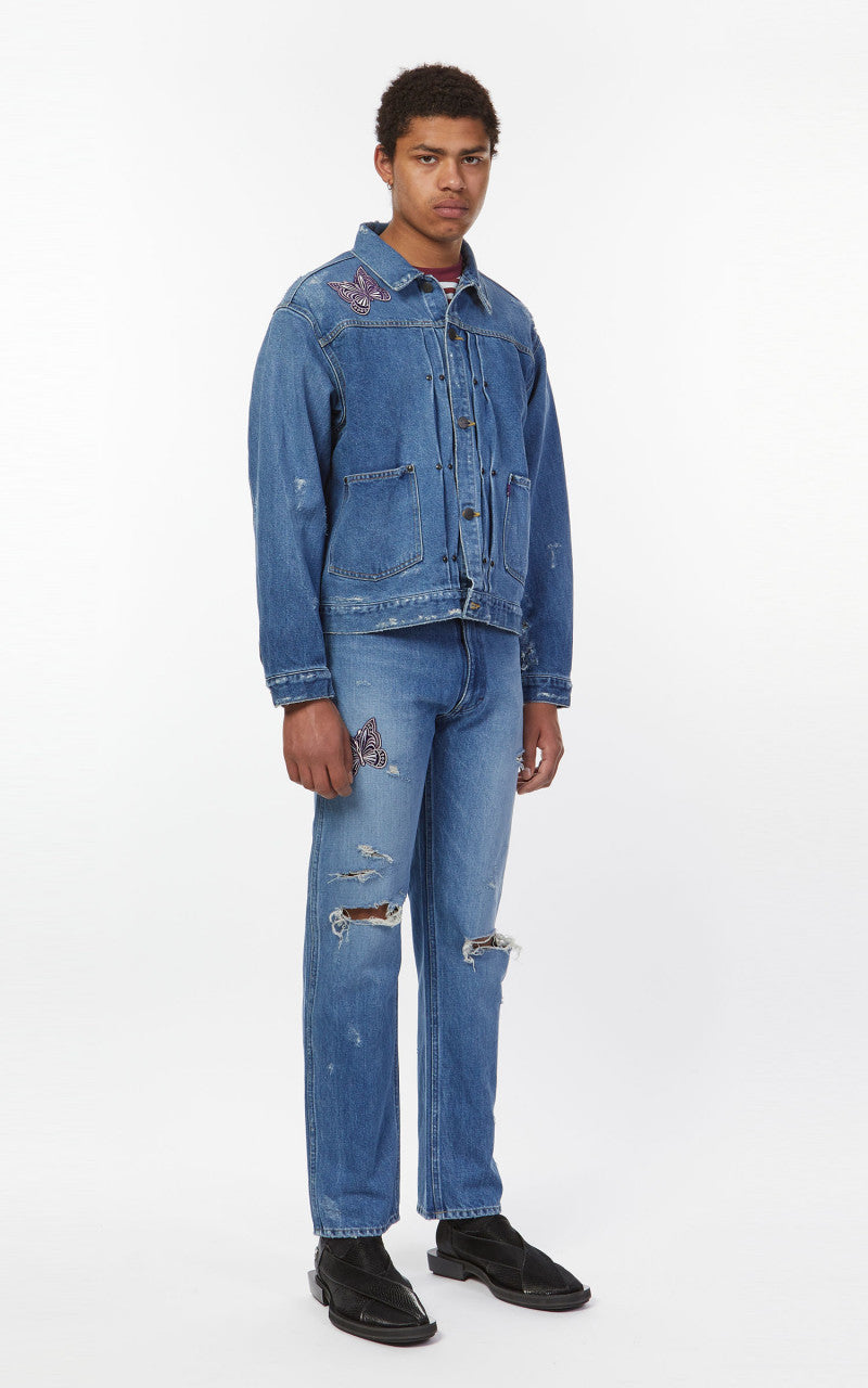 Needles Papillon Patches Straight Jean Indigo