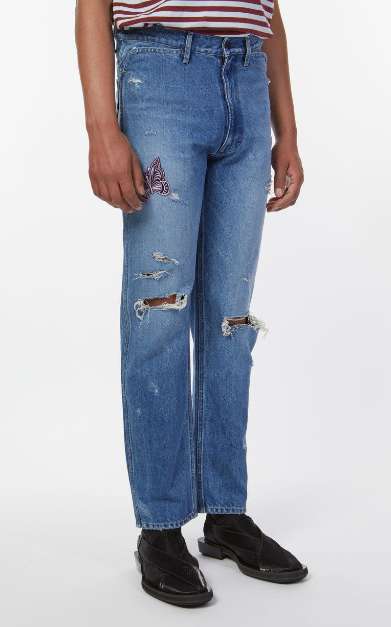Needles Papillon Patches Straight Jean Indigo