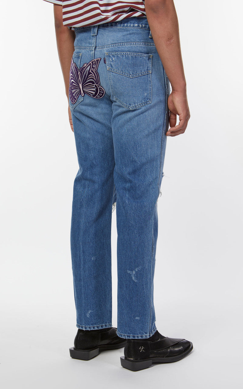 Needles Papillon Patches Straight Jean Indigo