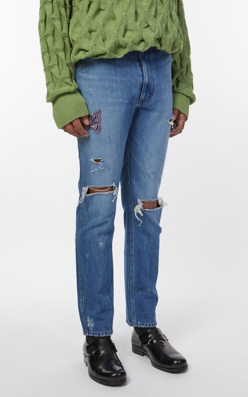 Needles Papillon Patches Slim Jean Indigo