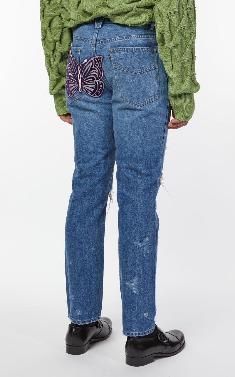 Needles Papillon Patches Slim Jean Indigo