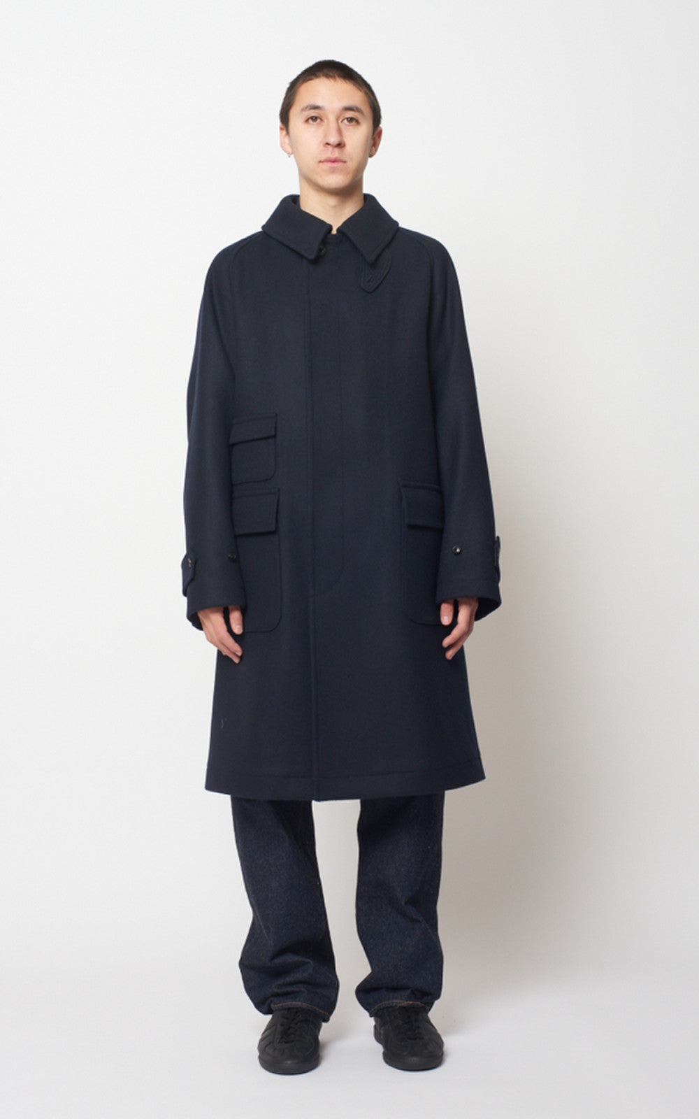 Kaptain Sunshine Traveller Coat Wool Top Navy