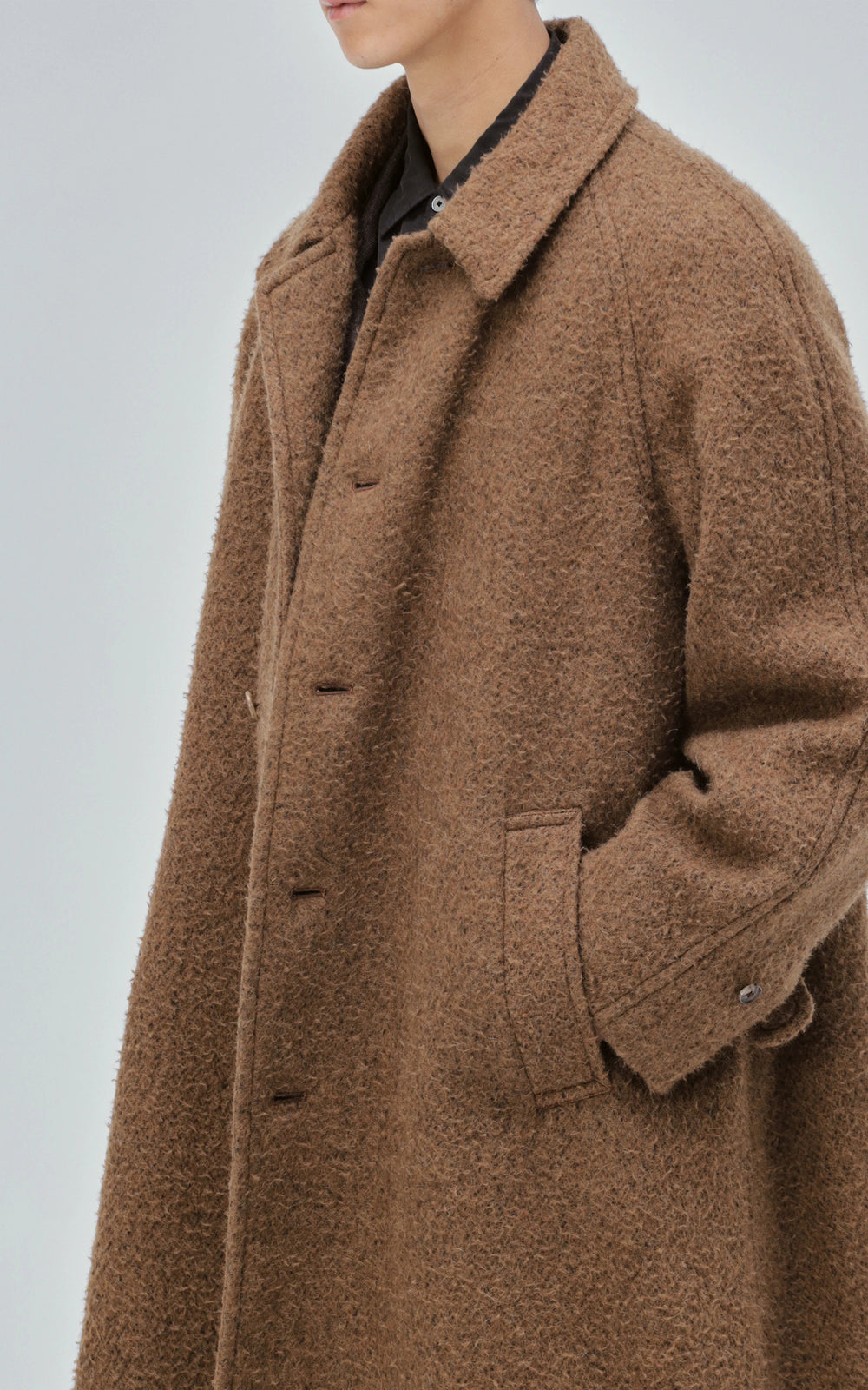 Kaptain Sunshine Napping Wool Umbrella Coat Top Khaki