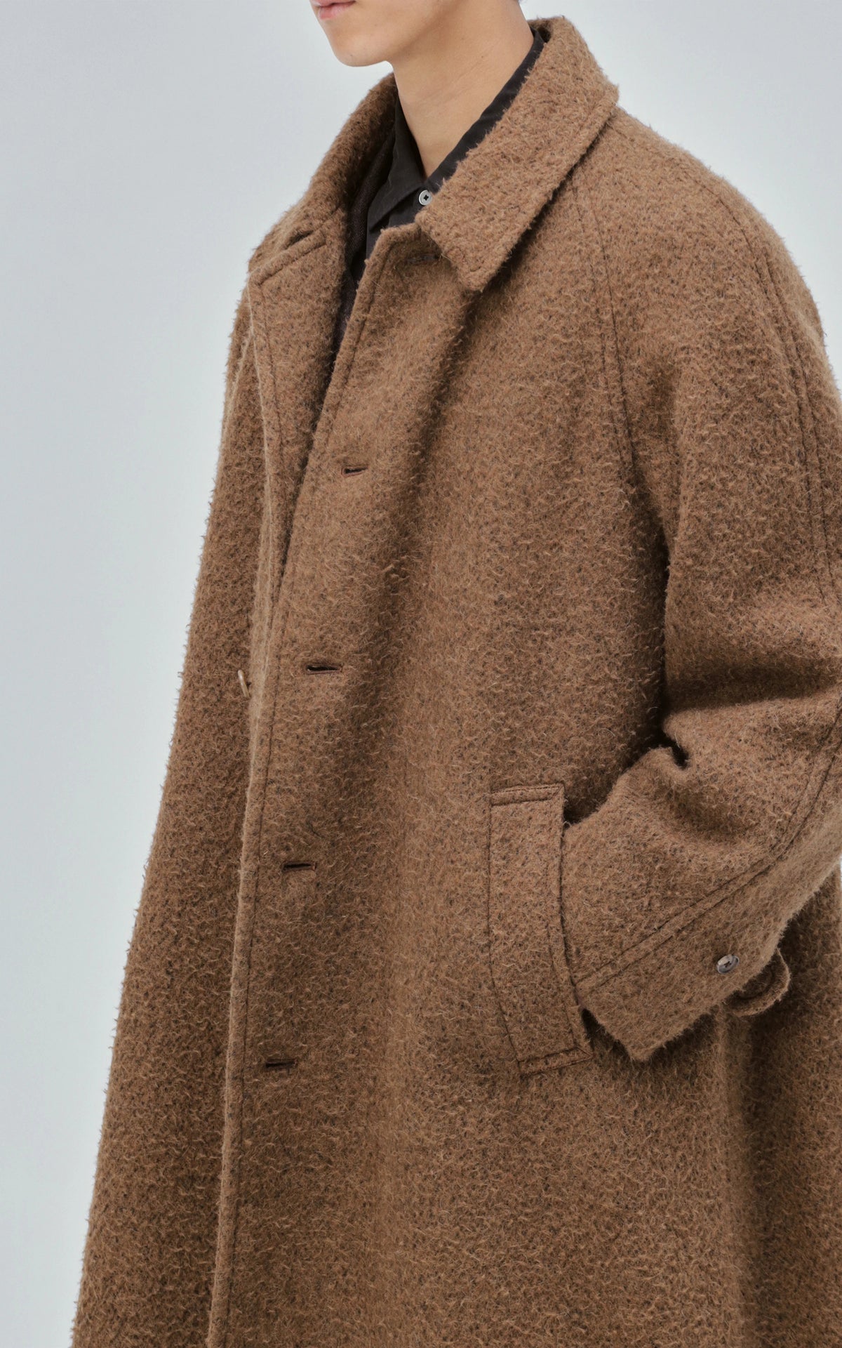 Kaptain Sunshine Napping Wool Umbrella Coat Top Khaki