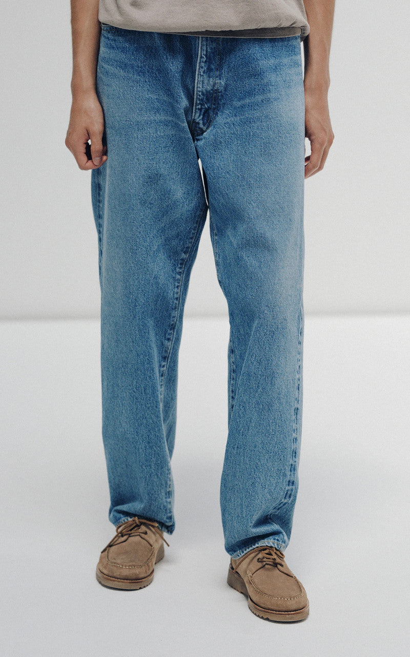 Kaptain Sunshine 5P Zipper Front Denim Pants Indigo Vintage Wash