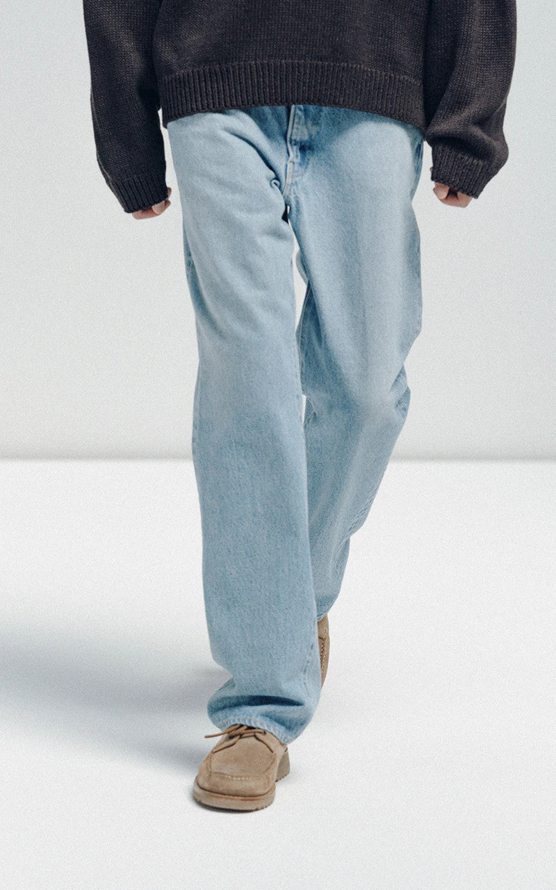 Kaptain Sunshine Skate Shoecut Denim Pants Indigo Vintage Wash