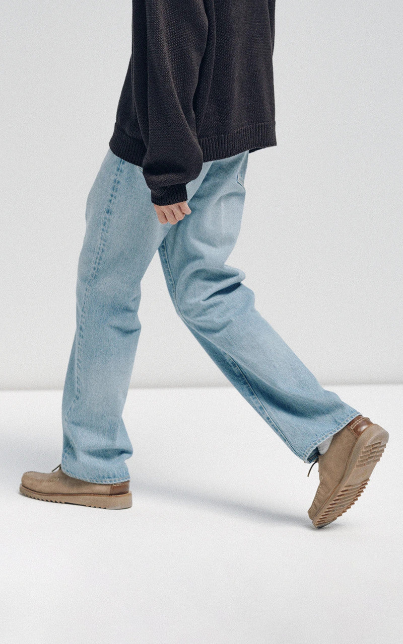 Kaptain Sunshine Skate Shoecut Denim Pants Indigo Vintage Wash