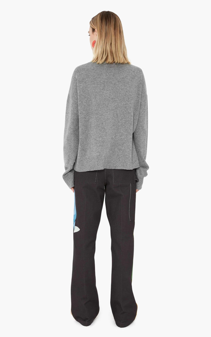 JW Anderson Logo Crew Neck Jumper Grey Melange