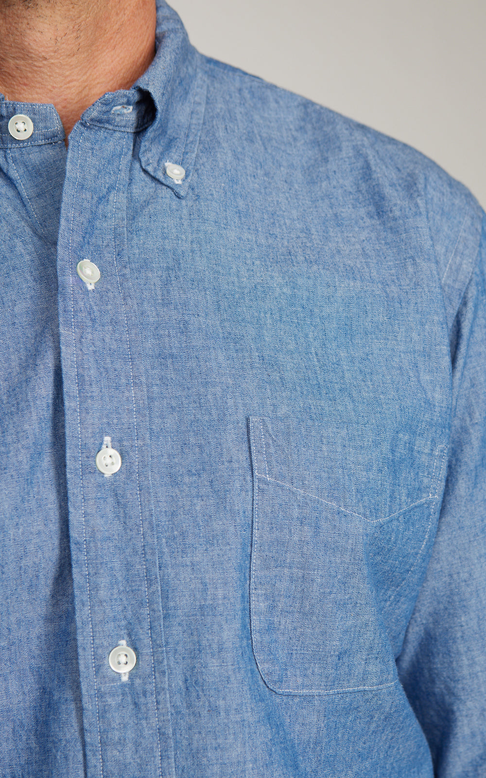 Kamakura Shirts Vintage Ivy Button-Down Chambray Hemd Blau