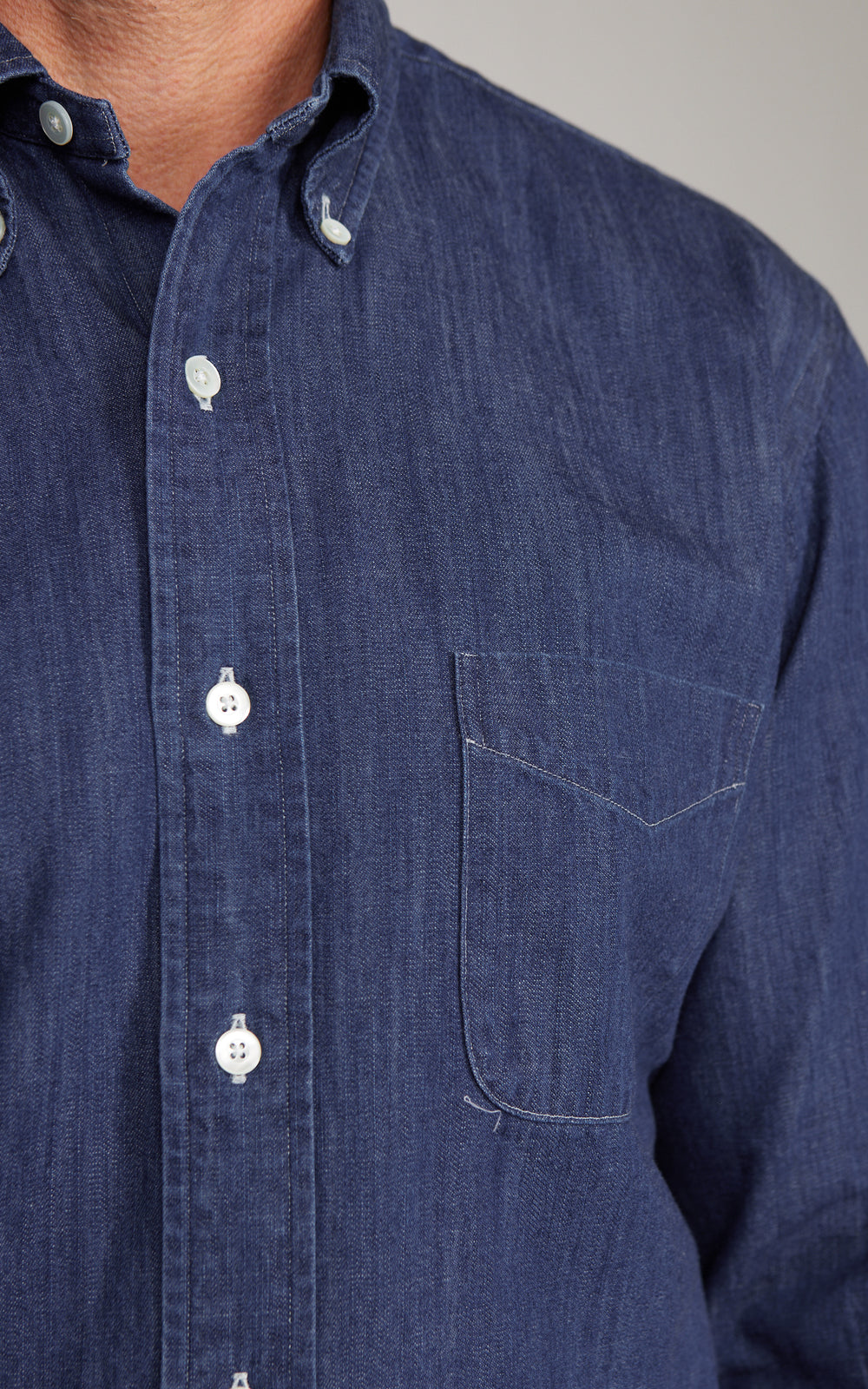Kamakura Shirts Vintage Ivy Button-Down Japanese Denimhemd Dunkelblau 7oz