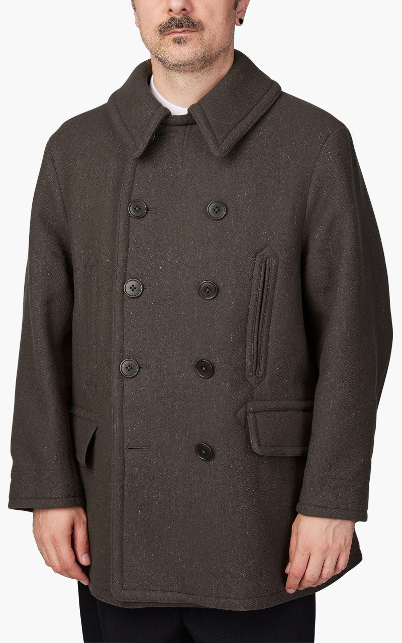Kaptain Sunshine Pea Coat Melton Wool Loden Green