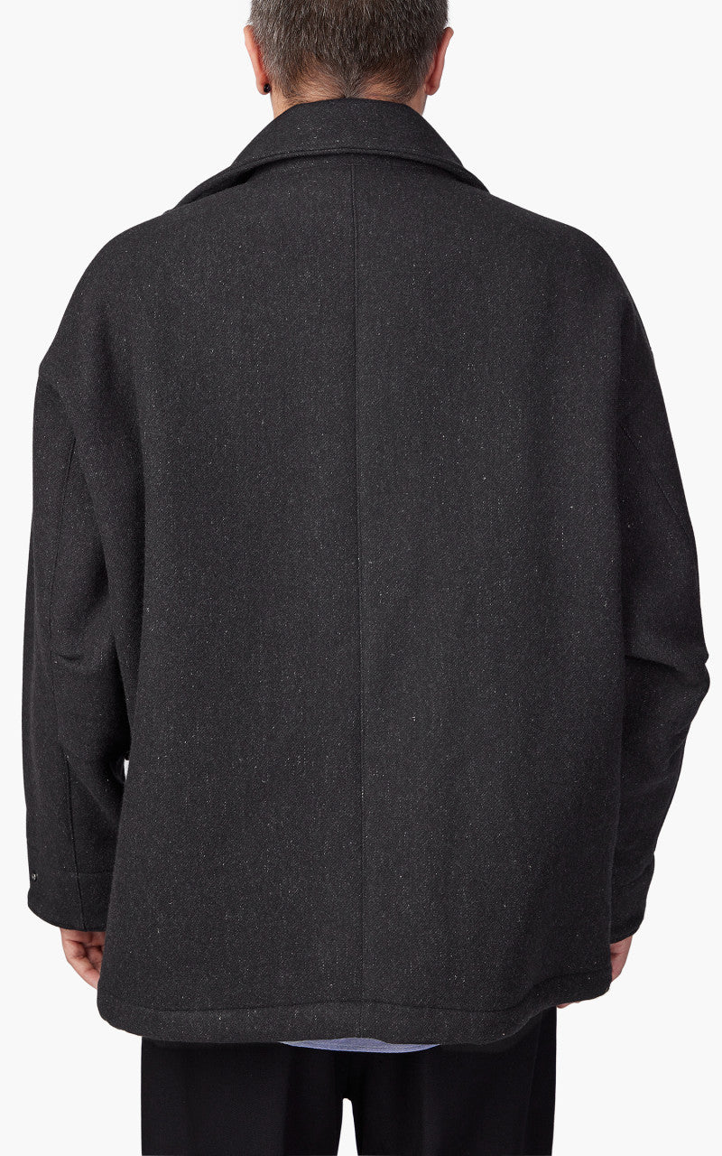 Kaptain Sunshine Short Mill Coat Melton Wool Charcoal