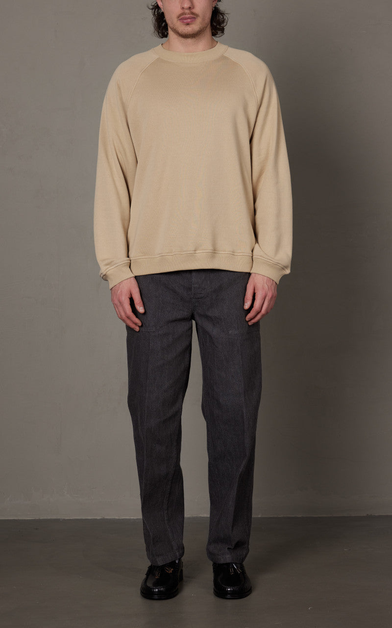 Kaptain Sunshine Suvin Sweat Crewneck Pullover Beige