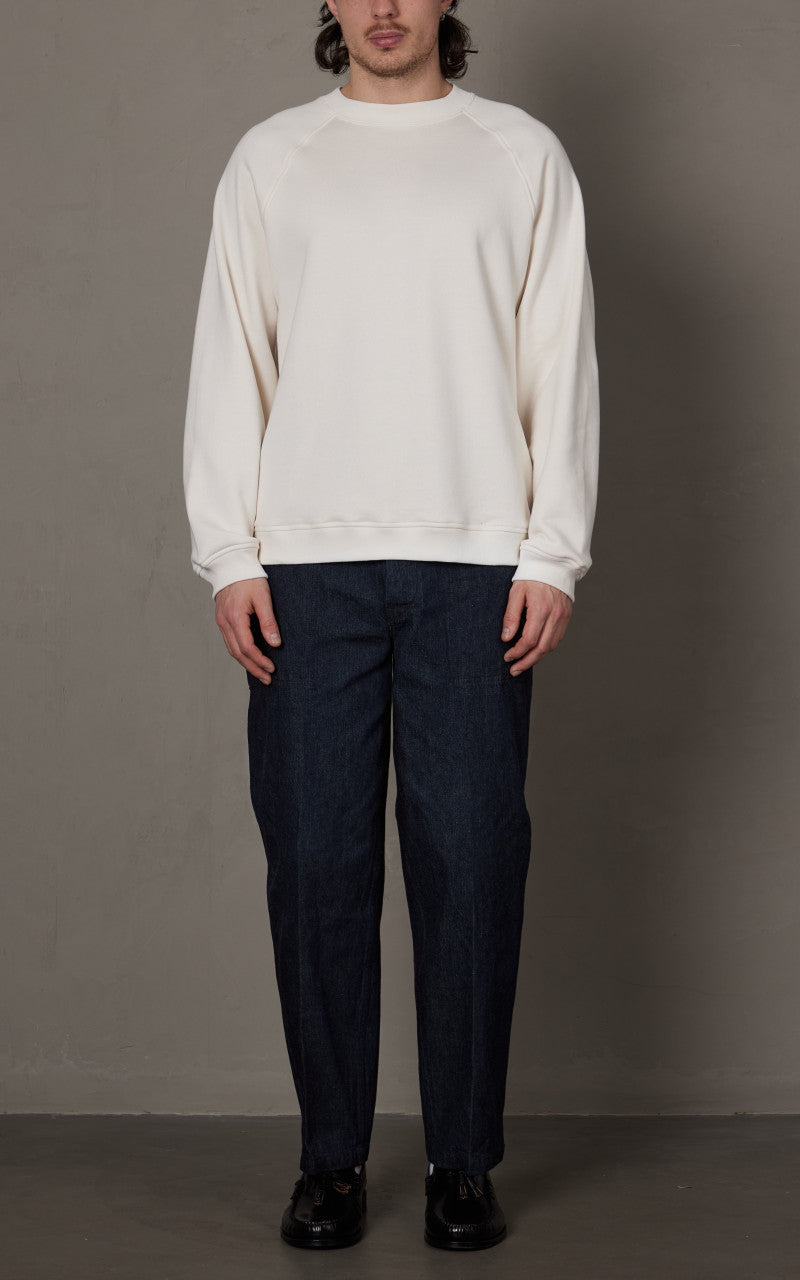 Kaptain Sunshine Suvin Sweat Crewneck Pullover Ecru