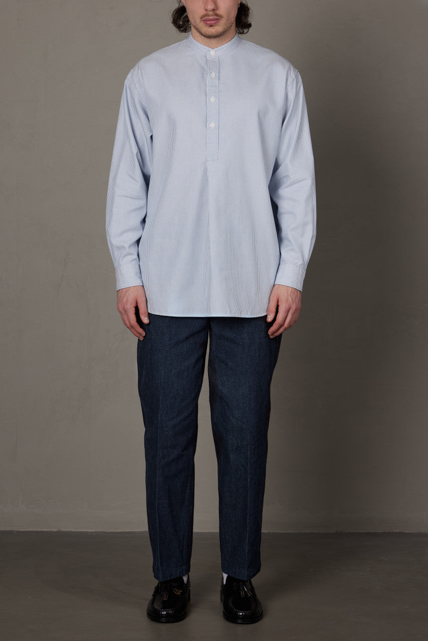 Kaptain Sunshine Pullover Shirt Blue Stripe