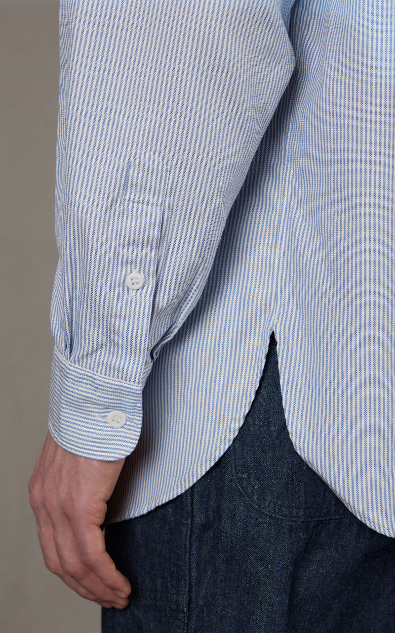 Kaptain Sunshine Pullover Shirt Blue Stripe