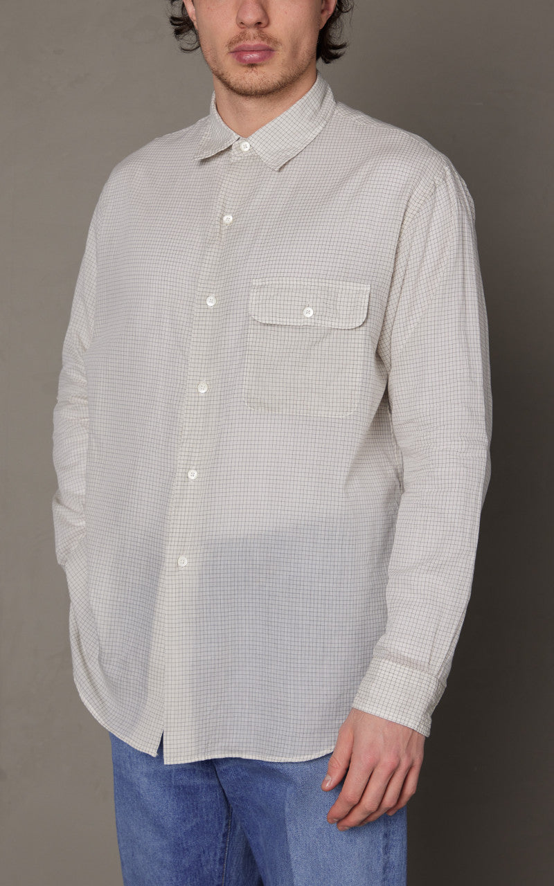 Kaptain Sunshine CPO Shirt White Pincheck