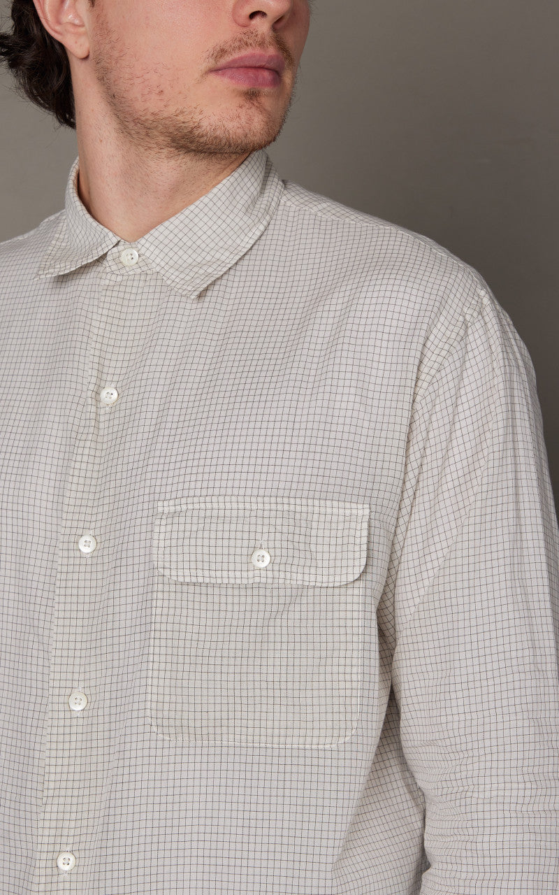 Kaptain Sunshine CPO Shirt White Pincheck