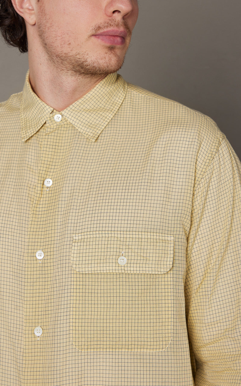 Kaptain Sunshine CPO Shirt Yellow Pincheck