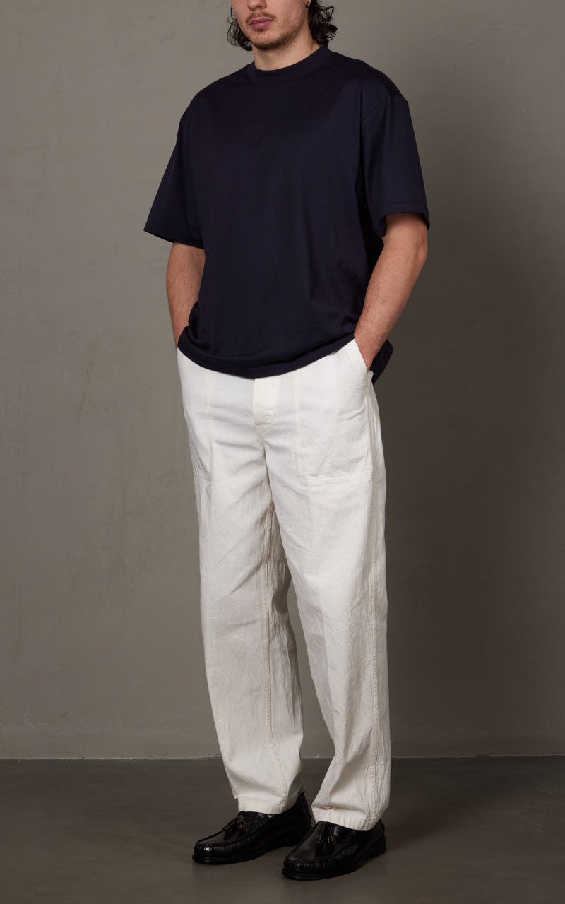 Kaptain Sunshine Baker Denim Pants White