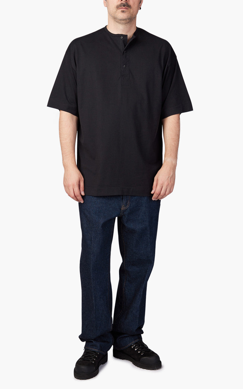 Kaptain Sunshine Suvin Supima Tube Henleyneck Tee Light Black