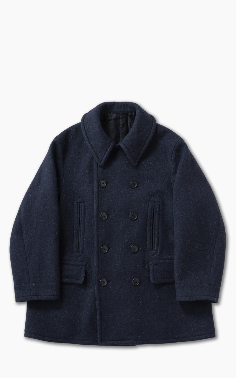 Kaptain Sunshine Pea Coat Melton Wool Navy