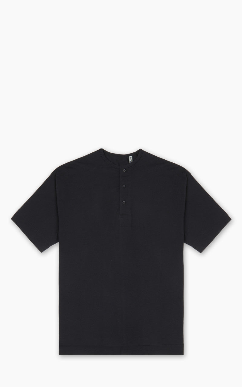 Kaptain Sunshine Suvin Supima Tube Henleyneck Tee Light Black