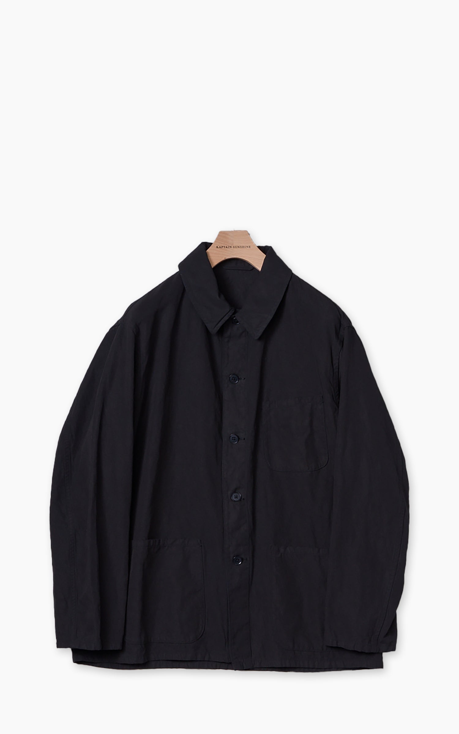 Kaptain Sunshine Gabardine Work Shirt Jacket Black