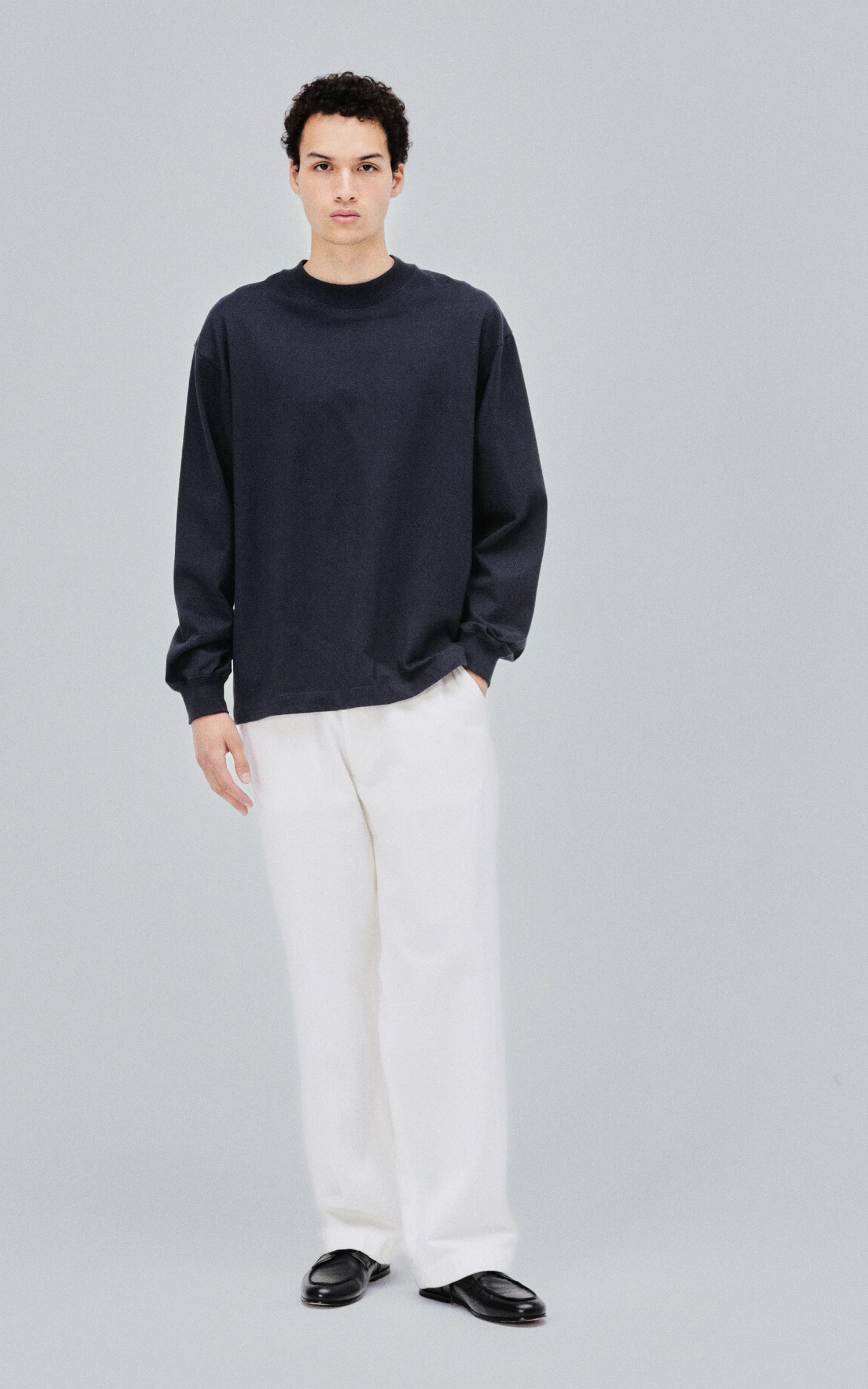 Kaptain Sunshine Suvin Supima Tube L/S Tee Heavy Ink Black