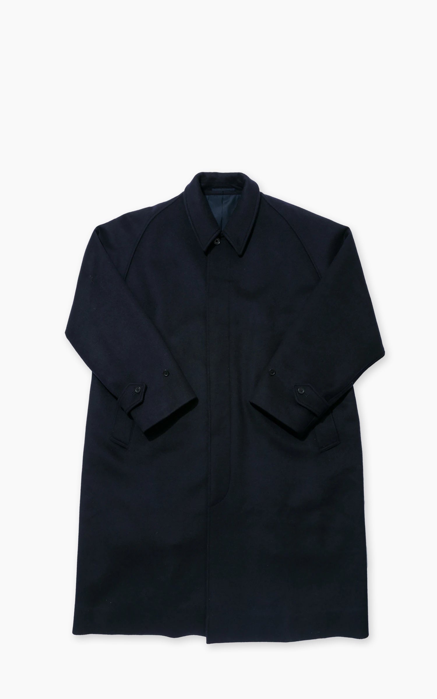 Kaptain Sunshine Walker Coat Cashmere Wool Navy