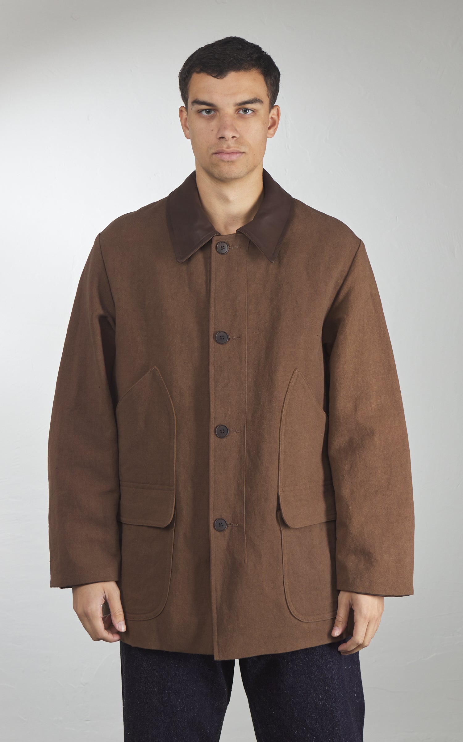 Kaptain Sunshine Cotton Hemp Work Coat Kakishibu