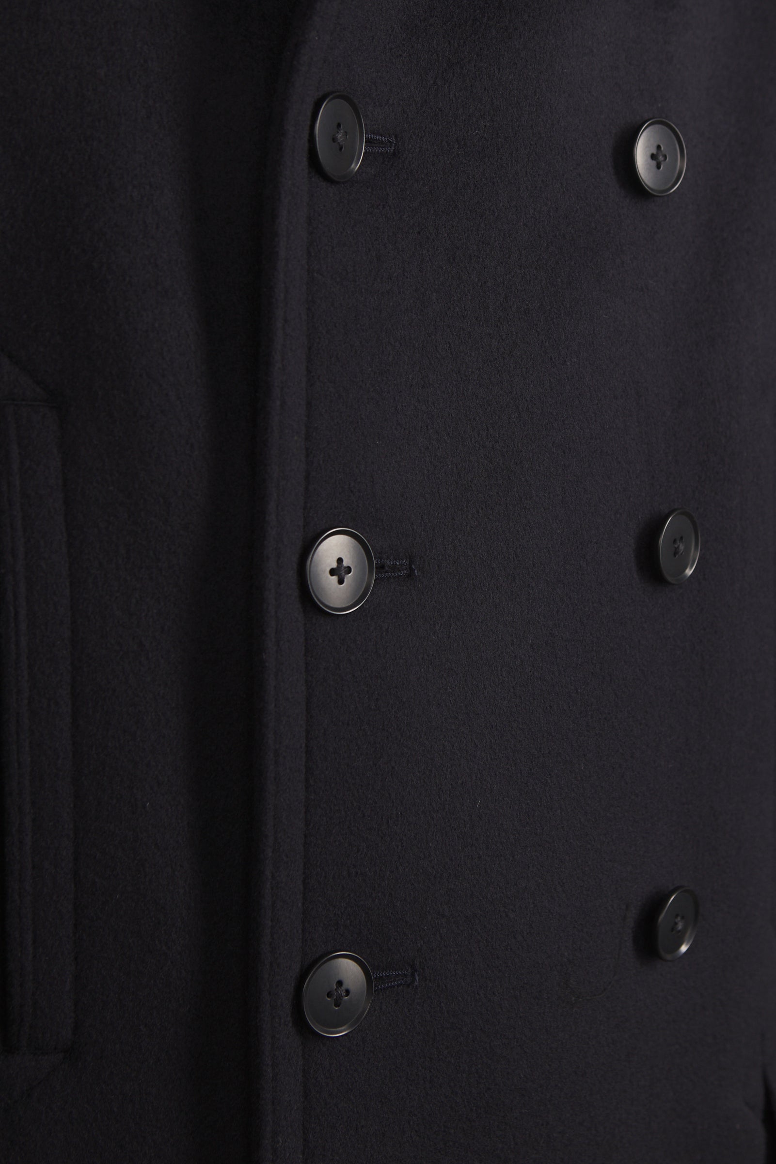 Kaptain Sunshine Pea Coat Cashmere Wool Navy