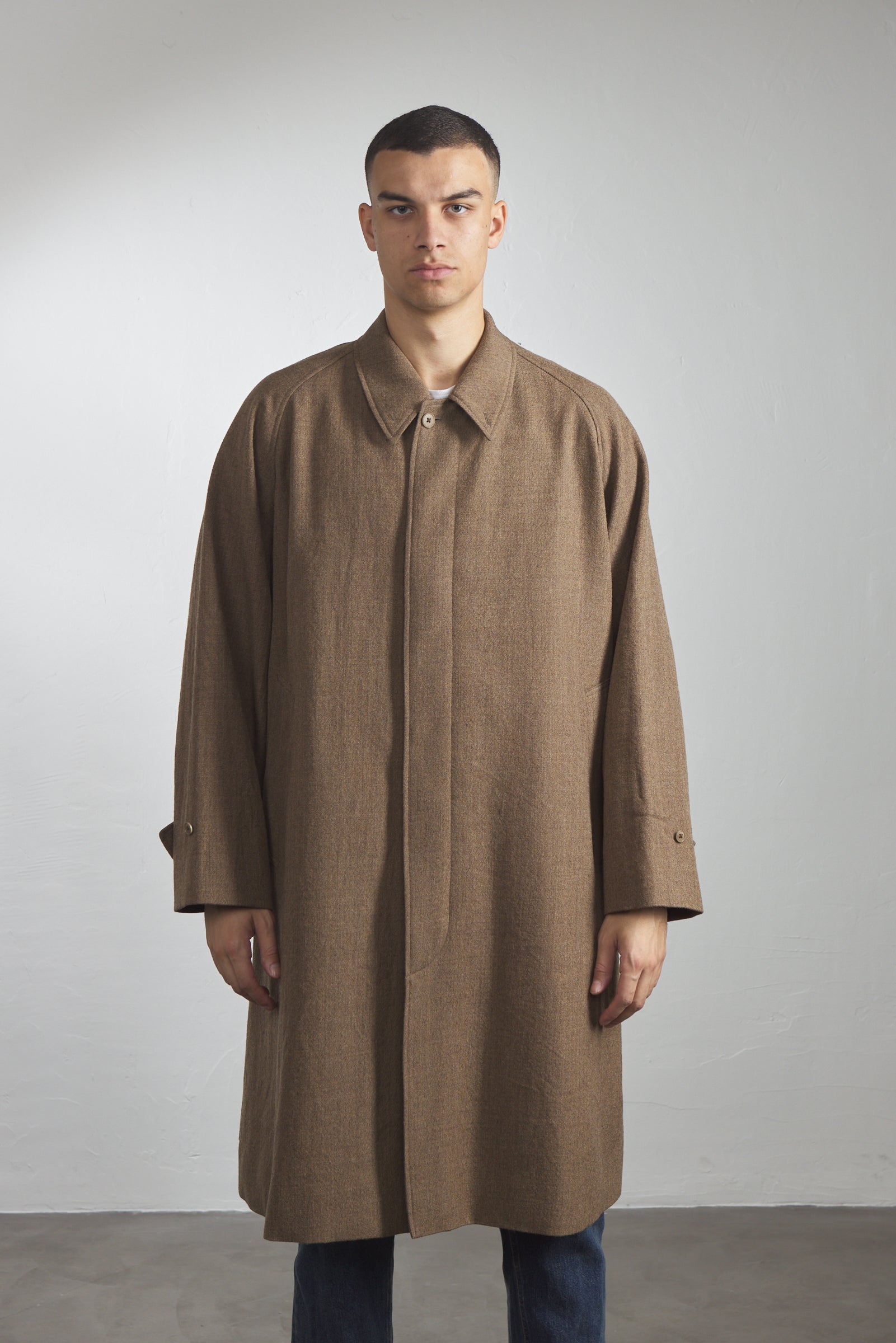 Kaptain Sunshine Walker Coat Wool Serge Top Cab Brown