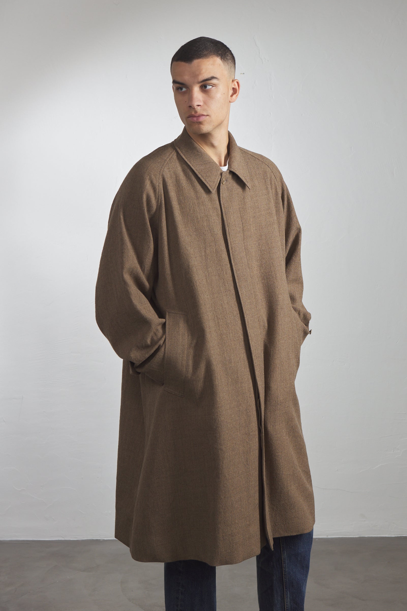 Kaptain Sunshine Walker Coat Wool Serge Top Cab Brown