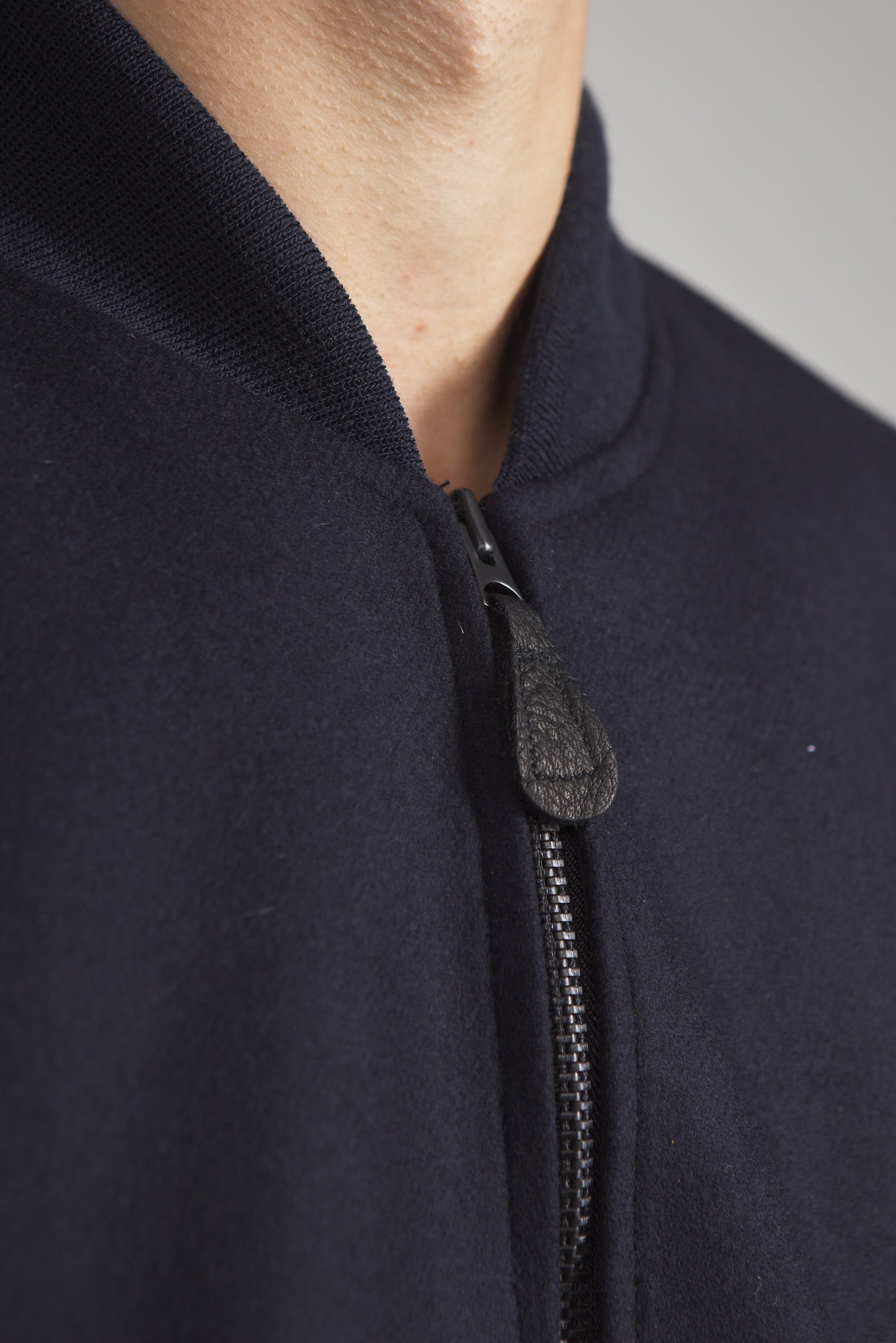 Kaptain Sunshine Melton Wool Bomber Jacket Navy