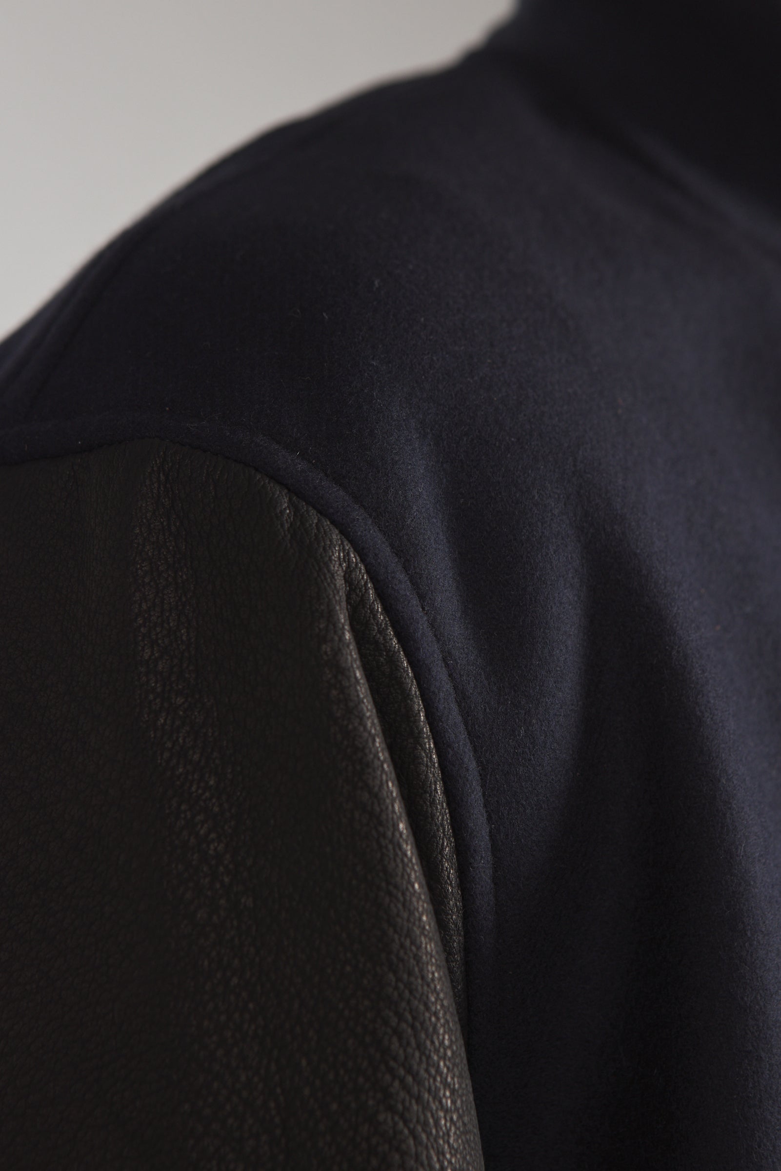 Kaptain Sunshine Melton Wool Bomber Jacket Navy