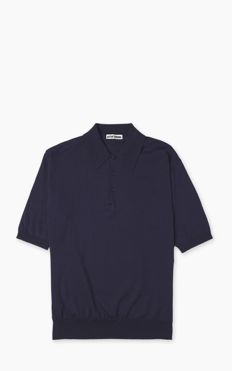 Kaptain Sunshine Cotton Knit Polo Shirt Navy