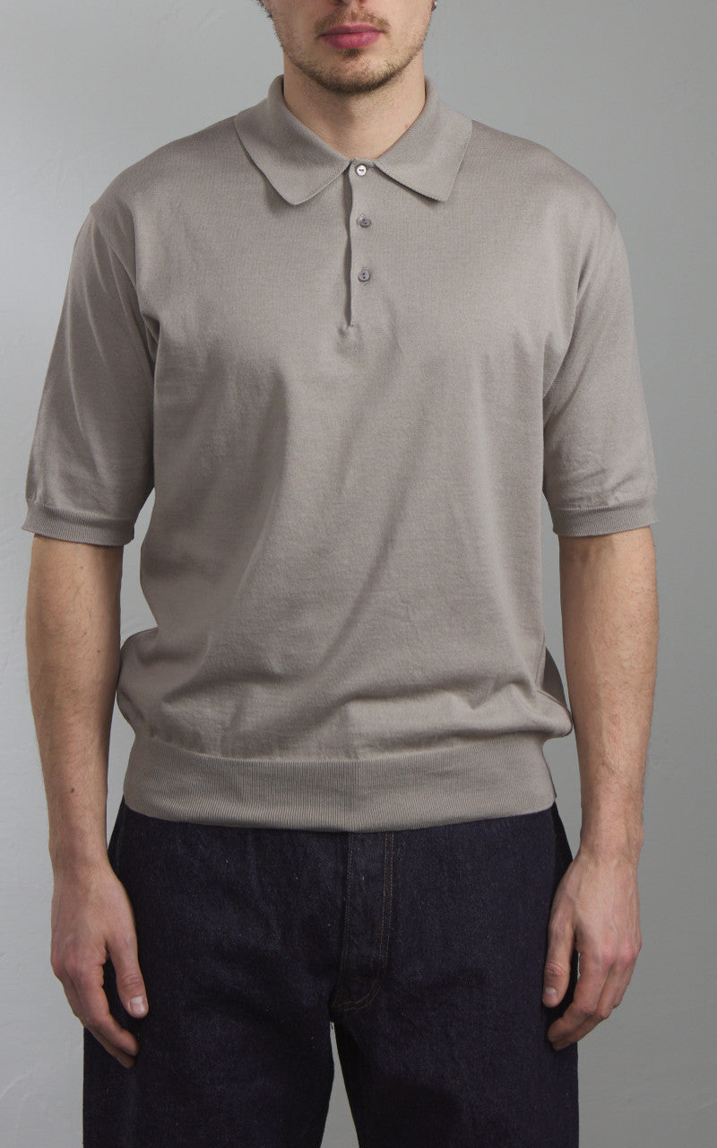Kaptain Sunshine Cotton Knit Polo Shirt Taupe