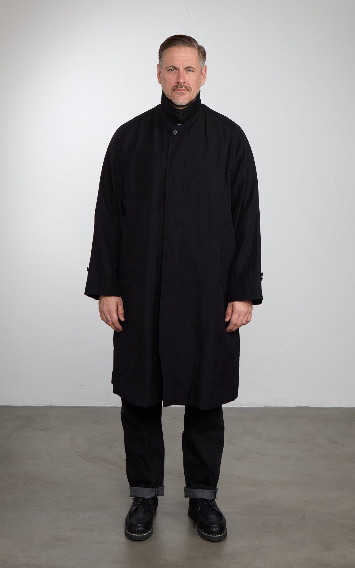 Kaptain Sunshine Cashmere Linen Walker Coat Black