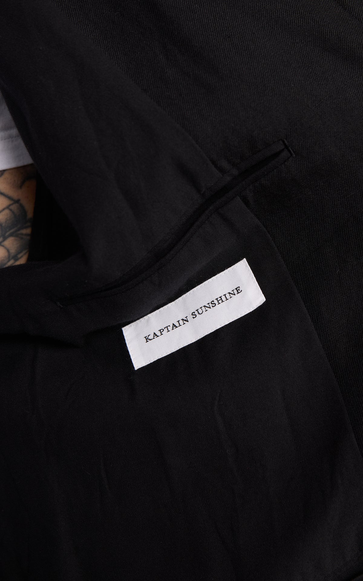 Kaptain Sunshine Cashmere Linen Walker Coat Black