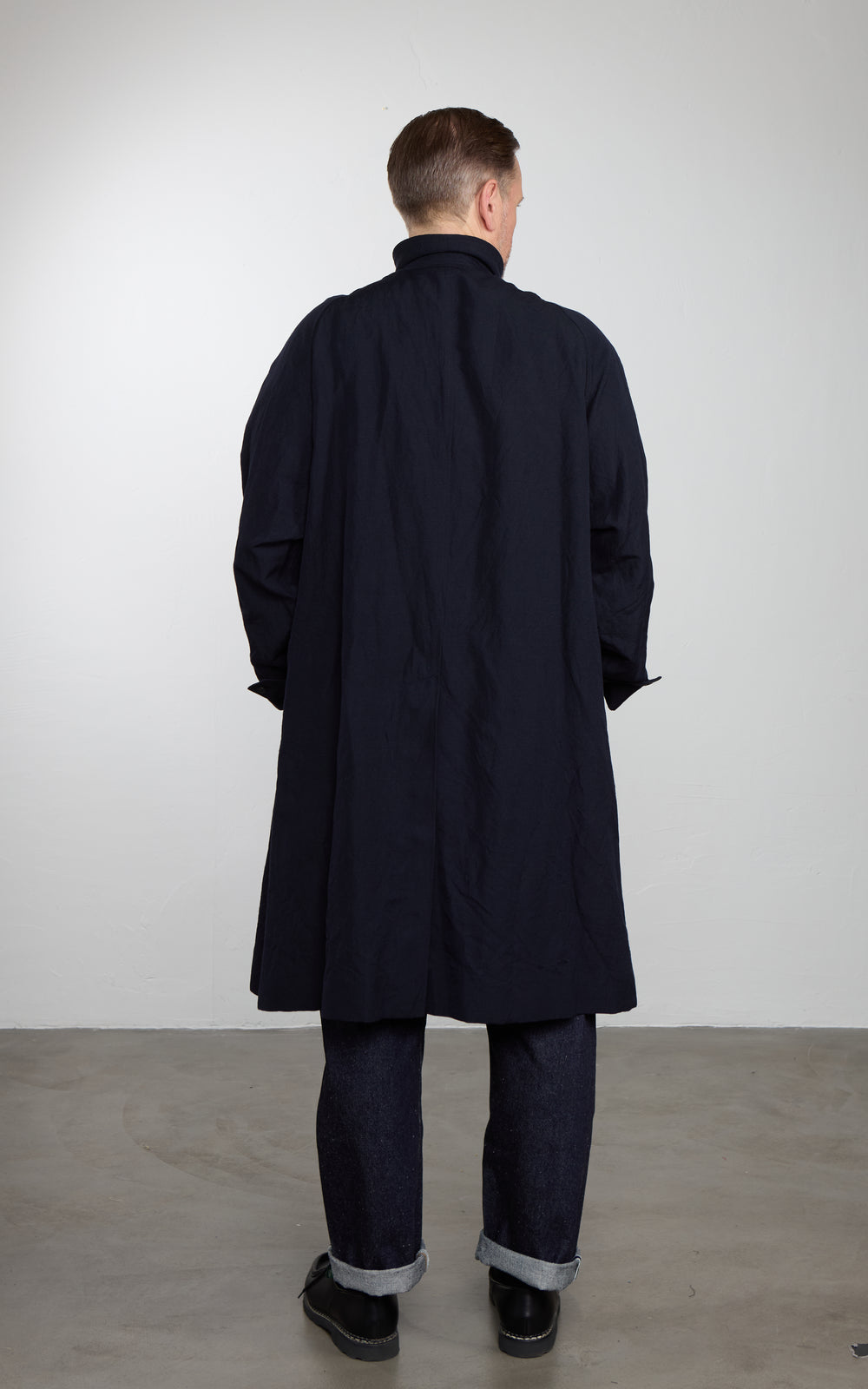 Kaptain Sunshine Cashmere Linen Walker Coat Navy