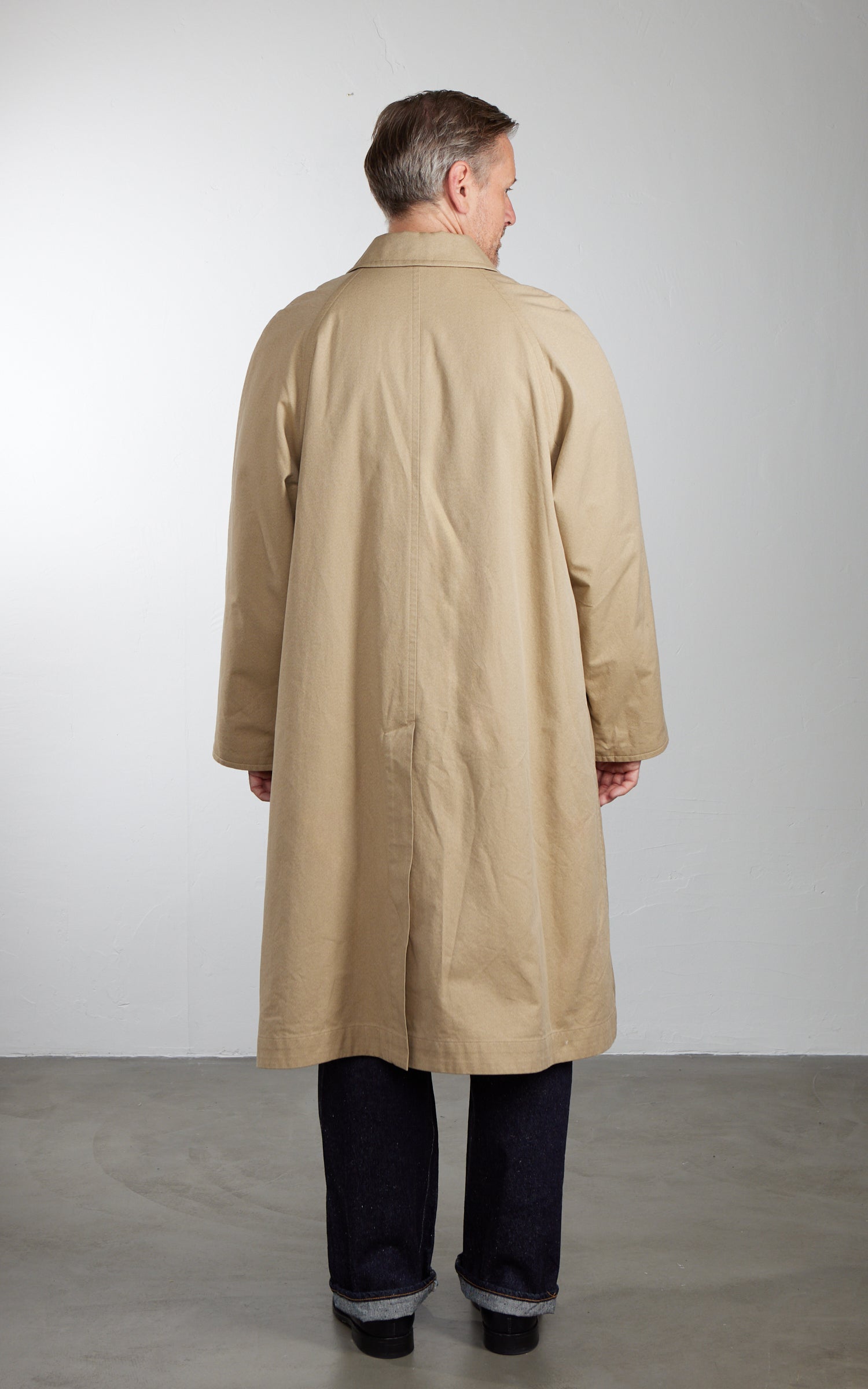 Kaptain Sunshine Umbrella Coat Cotton Mock Twist Khaki